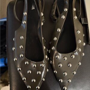 Zara Black Studded Flats